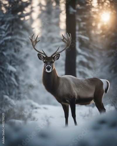 Deer in the winter