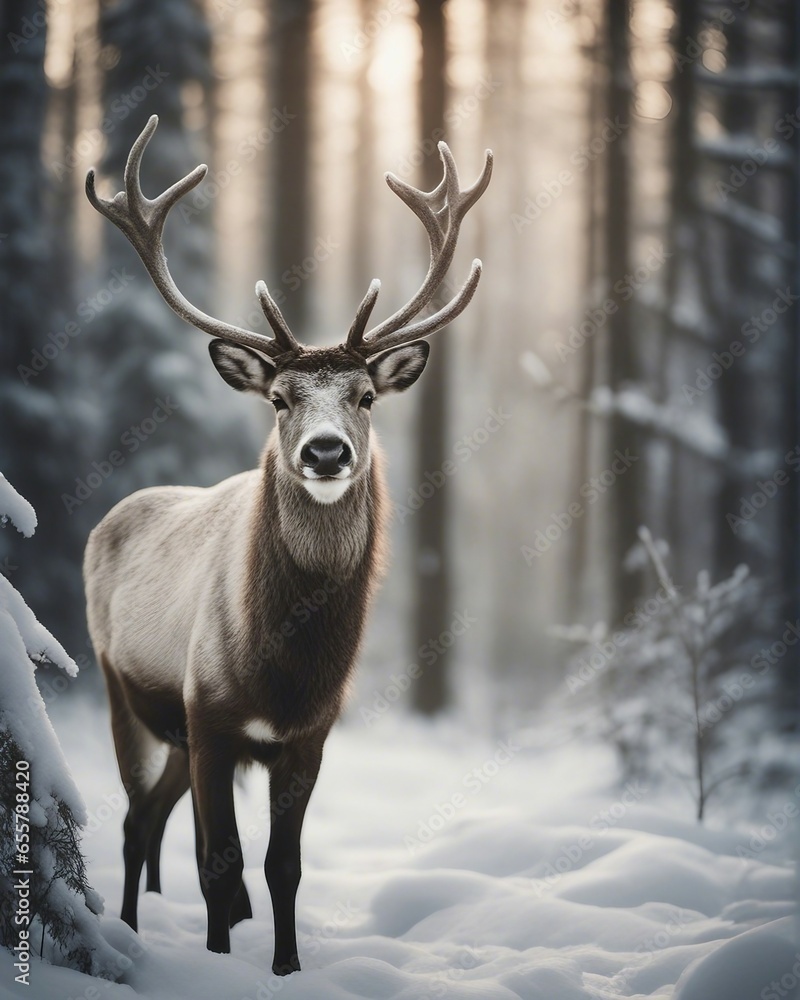 Fototapeta premium Deer in the winter
