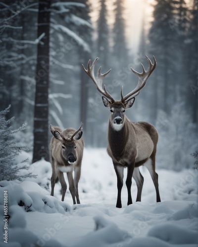 Deer in the winter