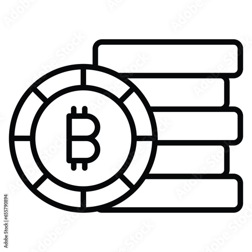 Cryptocurrency coins stack vector design, bitcoin icon in modern style