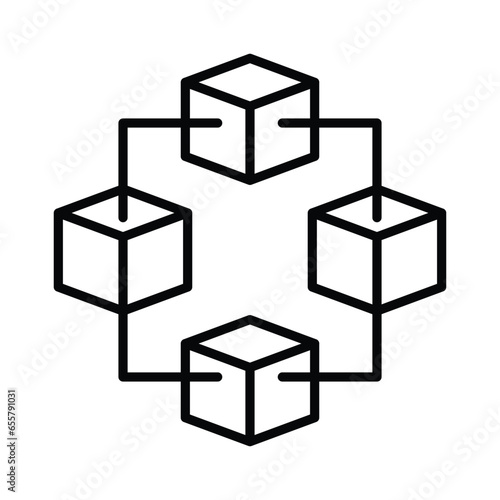 Well designed icon of blockchain in modern style