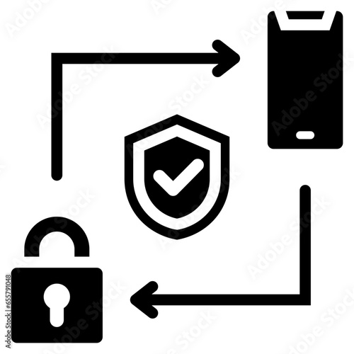 Two Factor Authentication Glyph Icon
