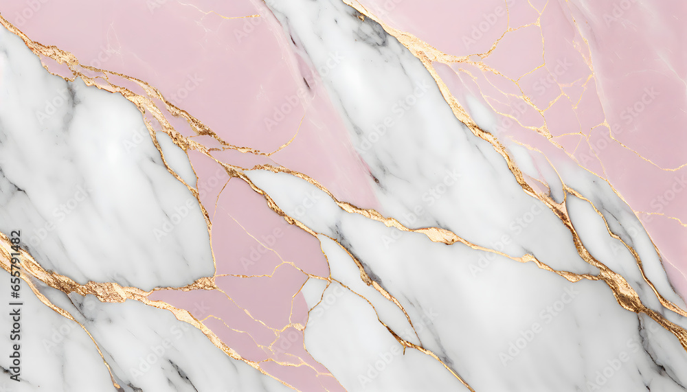 Fototapeta premium soft pink marble stone texture with gold streaks. generative ai.