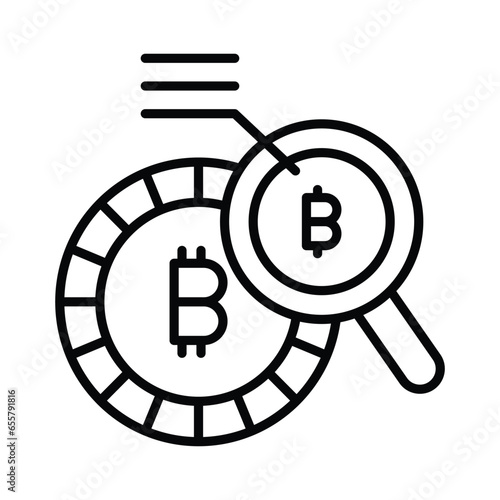 Check this beautiful vector design of bitcoin research in trendy style