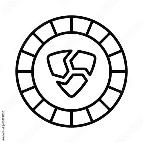 Well designed icon of Nem coin, cryptocurrency coin vector design