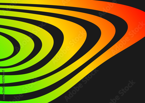Abstract background with curly lines pattern and with Rastafari color theme