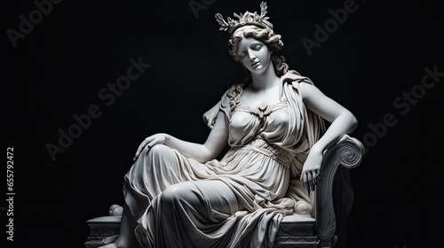 Illustration of a Renaissance Marble Statue of Hera She Is the Queen of the Gods the Goddess of Marriage and Marital Hera in Greek Mythology Known as Juno in Roman Mythology © Creative Station