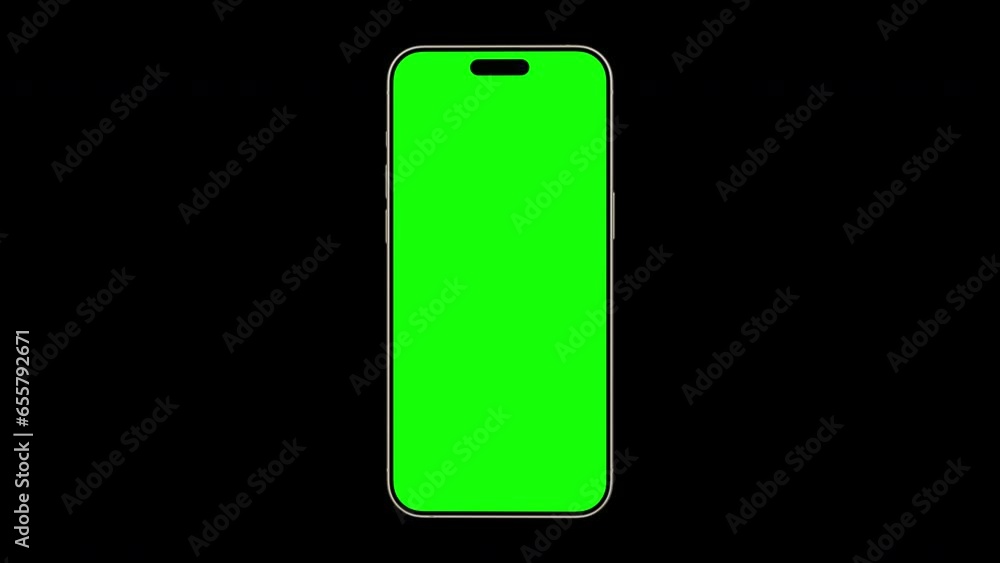 Isolated Titanium Phone Animation with green screen Isolated Titanium Phone Animation with green screen