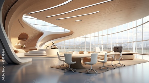 Architectural Excellence: 3D Render of a Modern Meeting Room Interior
