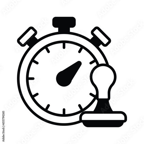 Timestamp vector design isolated on white background