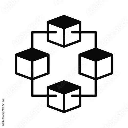 Well designed icon of blockchain in modern style
