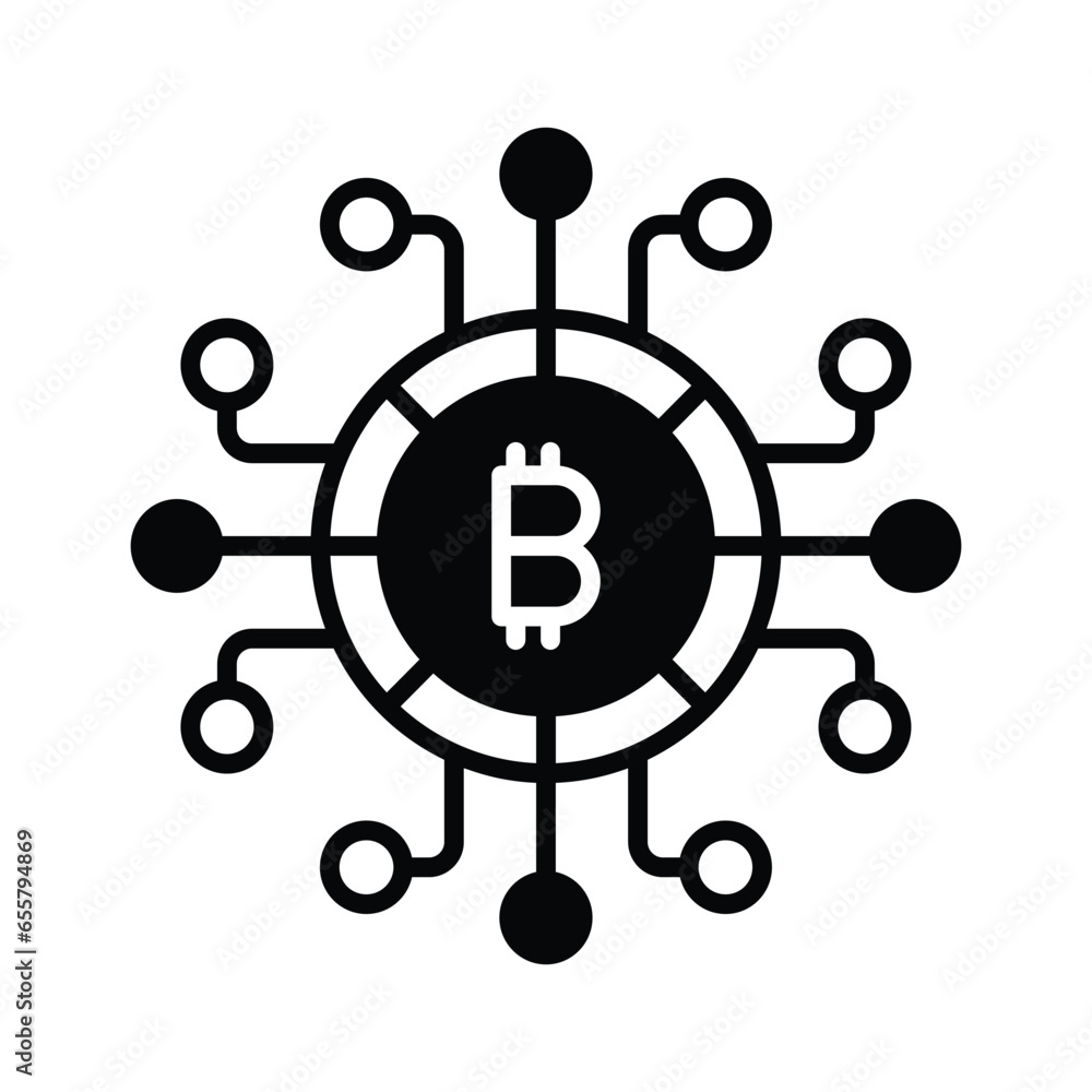 Cryptocurrency coin vector design, bitcoin icon in modern style