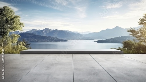 Modern Concrete Floor Surface with Natural View