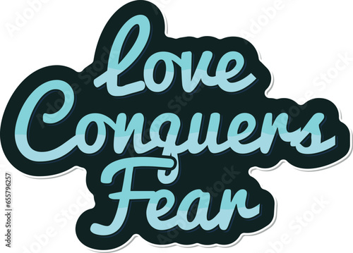 Elegant lettering vector design symbolizing the power of love in overcoming fear and spreading awareness about HIV/AIDS