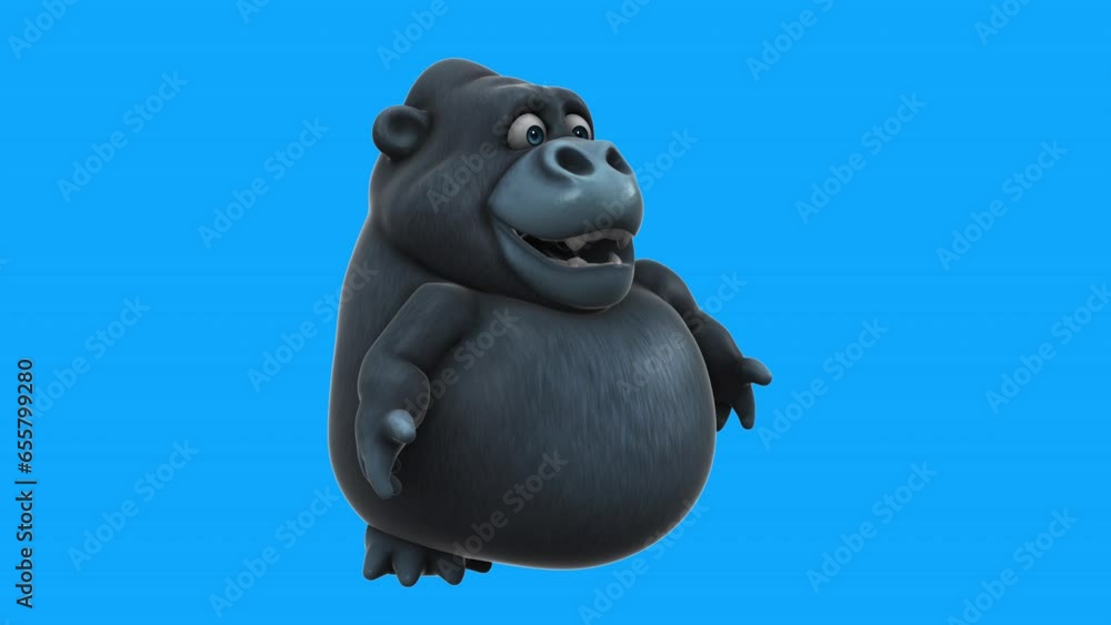 Fun 3D cartoon ape saying hi (with alpha channel included) Fun 3D cartoon ape saying hi (with alpha channel included)