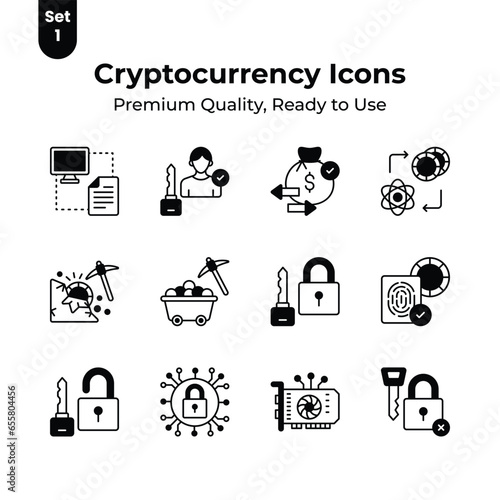 Take a look at this beautiful and amazing cryptocurrency vectors set, ready for premium download