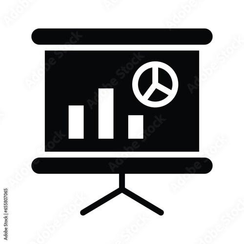 Analytical chart on board showing concept icon of presentation board, easy to use icon