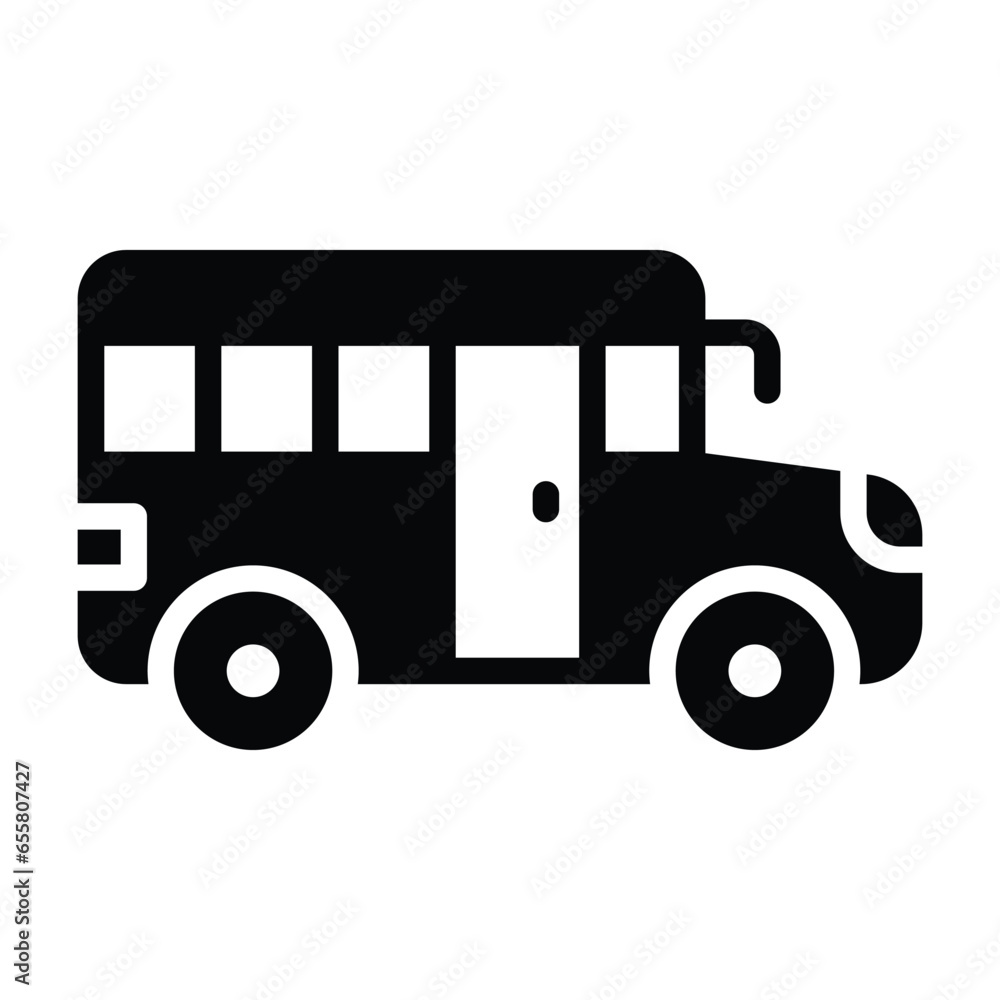 School bus owned, leased, contracted to, or operated by a school, customizable vector