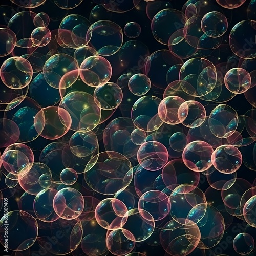 abstract background with bubbles on dark background