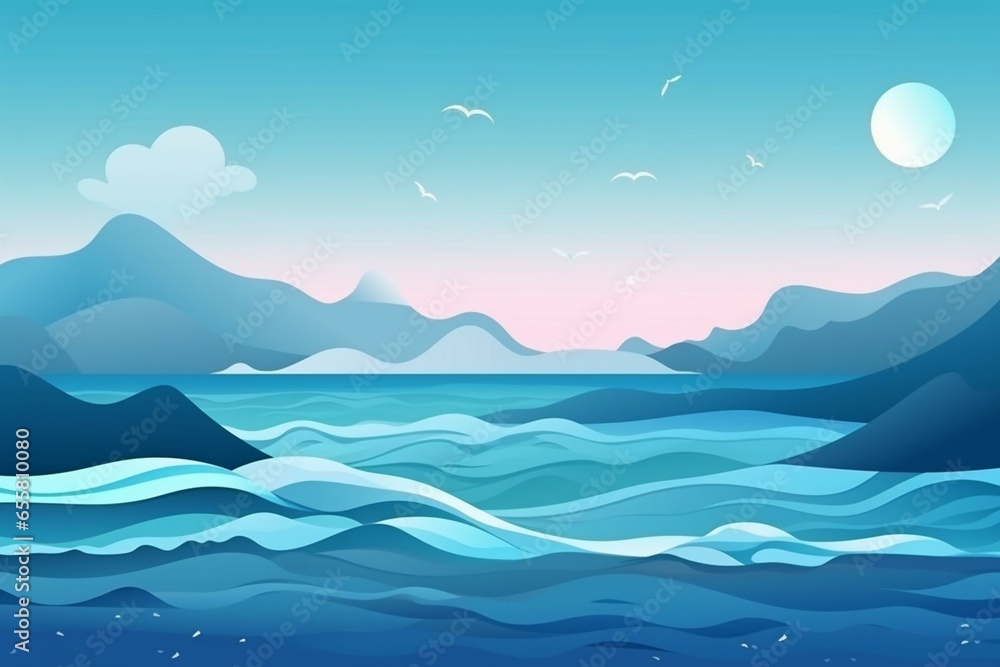 Use abstract sea and ocean background. Generative AI