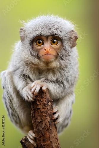 An endangered and rare Tamarin is curiously looking towards the left in a forest near Unamar, Rio de Janeiro State, Brazil, wildlife photography