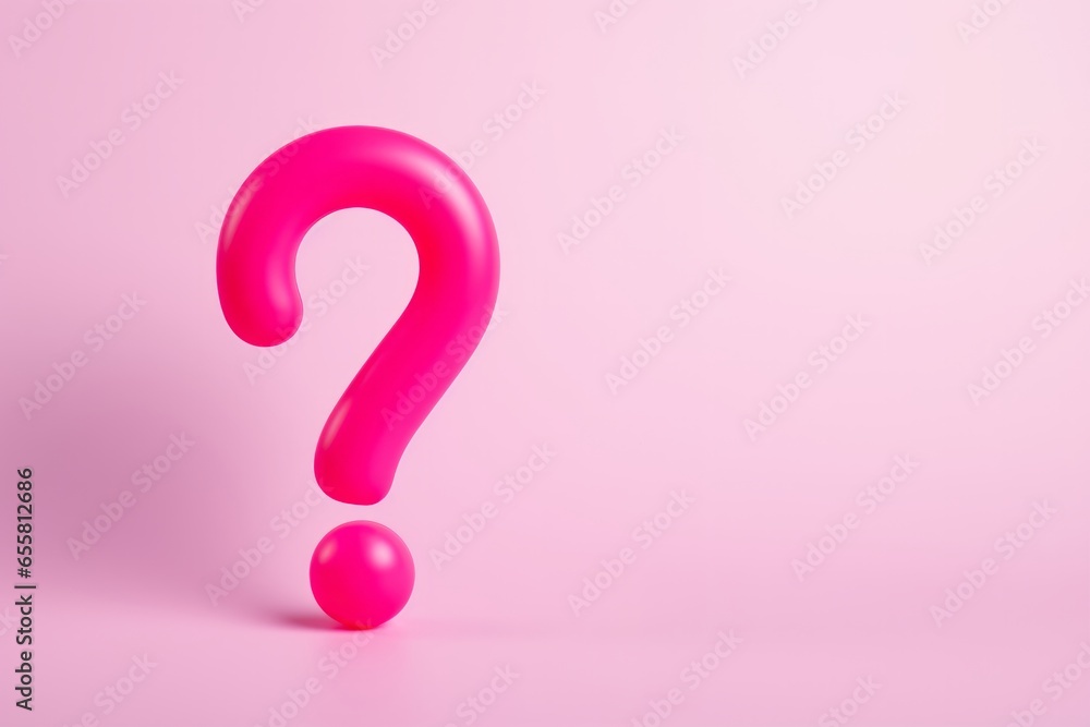 Pink question mark or icon design in 3d rendering Pink question mark or icon design in 3d rendering