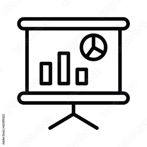 Analytical chart on board showing concept icon of presentation board, easy to use icon