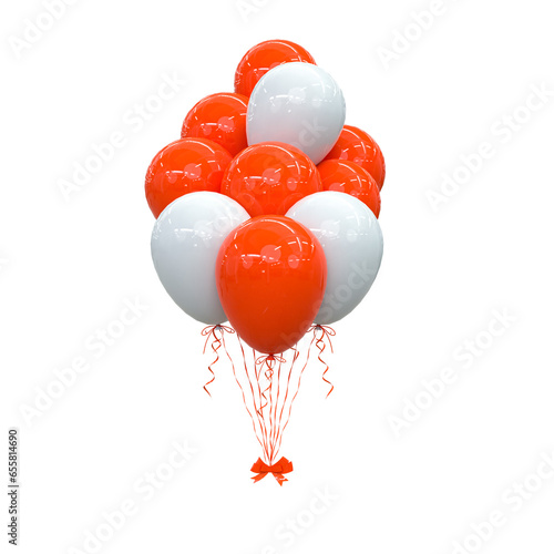 Helium balloons in soft pastel colors Valentine's day, wedding and birthday Balloon 3d rendering 
