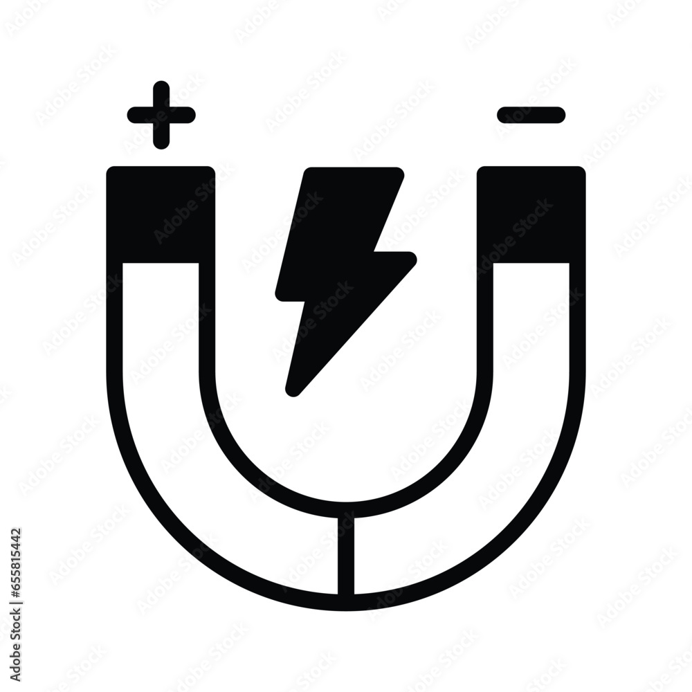 Physics magnet icon in flat style, scalable vector of attraction Physics magnet icon in flat style, scalable vector of attraction
