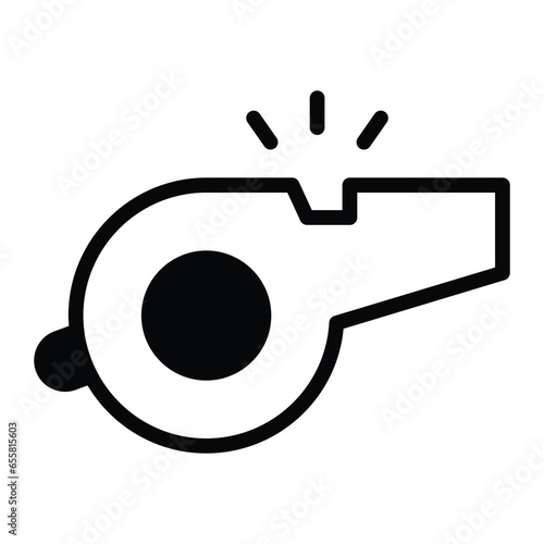 Download this premium icon of whistle, a referee whistle vector design