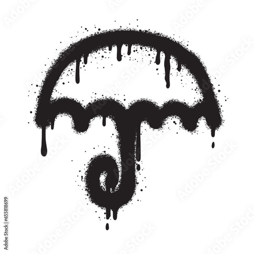 Spray Painted Graffiti umbrella icon Sprayed isolated with a white background.eps 10.