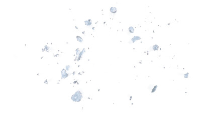 Broken ice cubes  cracks  splashes  PNG transparent