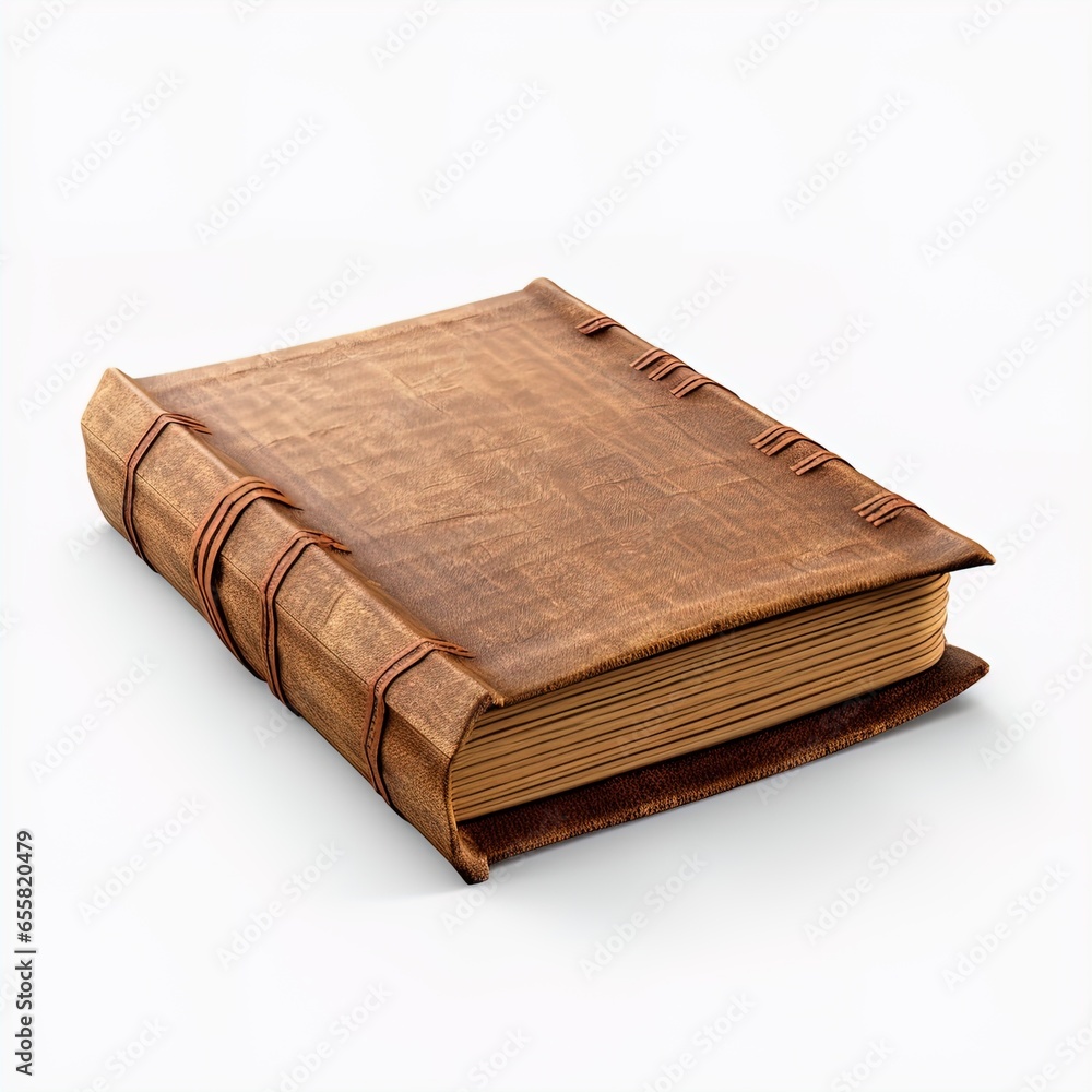 Obraz premium An old cloth bound book, isolated. Great for designs requiring books, manuscripts, scribes, journals, history and more. 