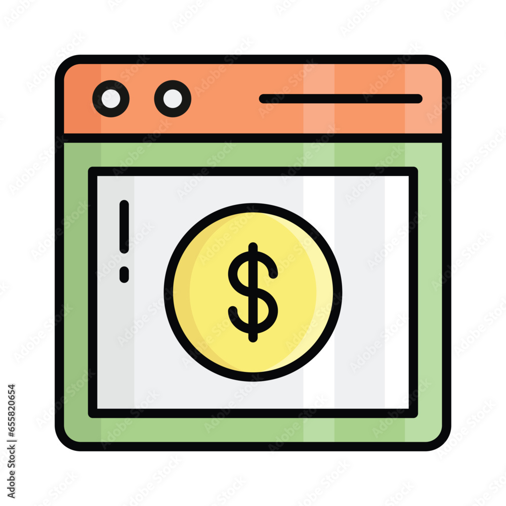 Trendy icon of online payment isolated on white background Trendy icon of online payment isolated on white background