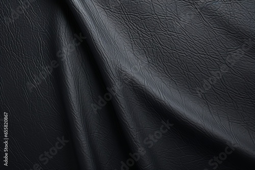 A beautiful black background with a textured rough fabric or leather corner.