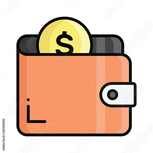 Wallet vector icon isolated on white background