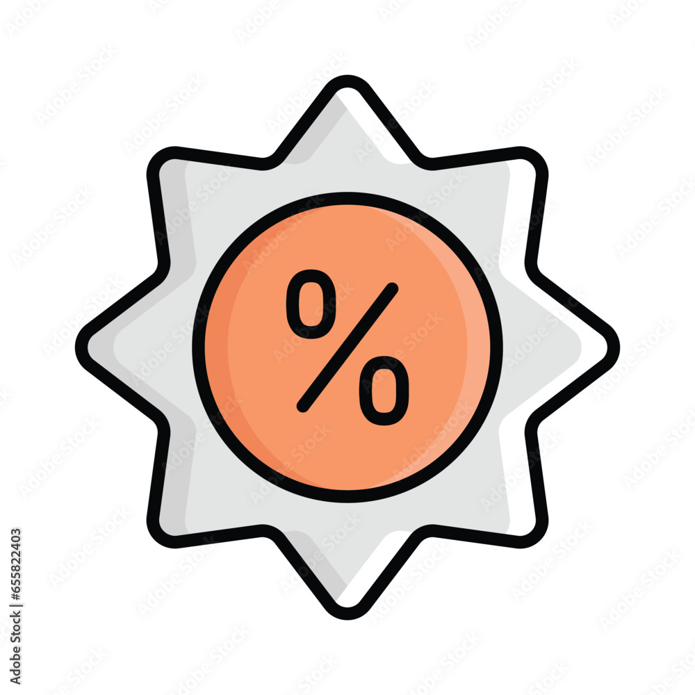 Discount badge vector icon in trendy style Discount badge vector icon in trendy style