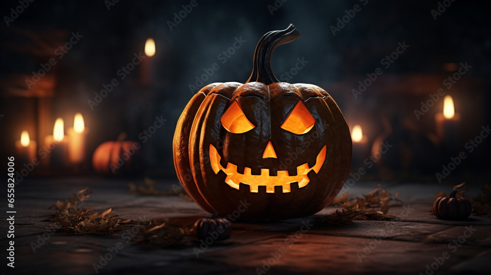 Fototapeta premium Isolated Halloween pumpkins Jack O Lantern Halloween Pumpkin