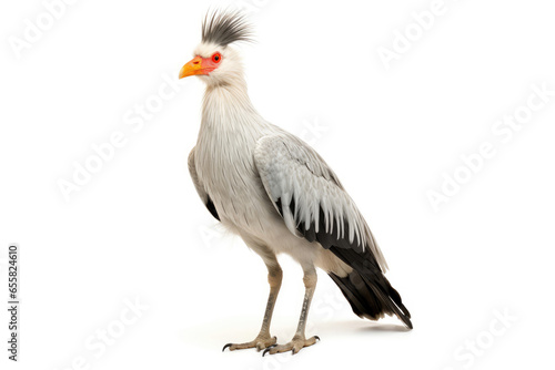 Secretary Bird on white background