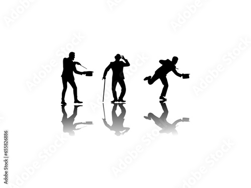 Set of magician silhouette. Magician silhouette vector design and illustration. Magician silhouette isolated white background.