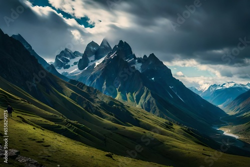 mountains in the snow