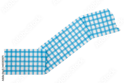 light blue patterned sticker paper tape isolated on transparent background.