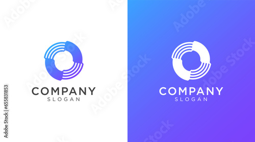 Letter O logo design for various types of businesses and company. colorful, modern, geometric, luxury letter o logo set