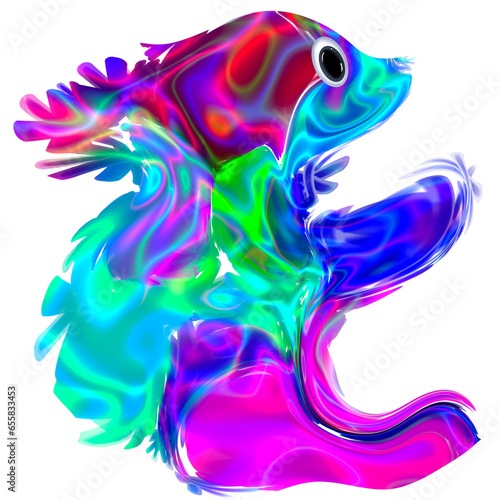 abstract squirrel, gradient colors, animall funny photo