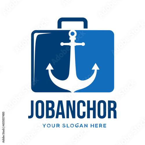 Job anchor vector logo template.