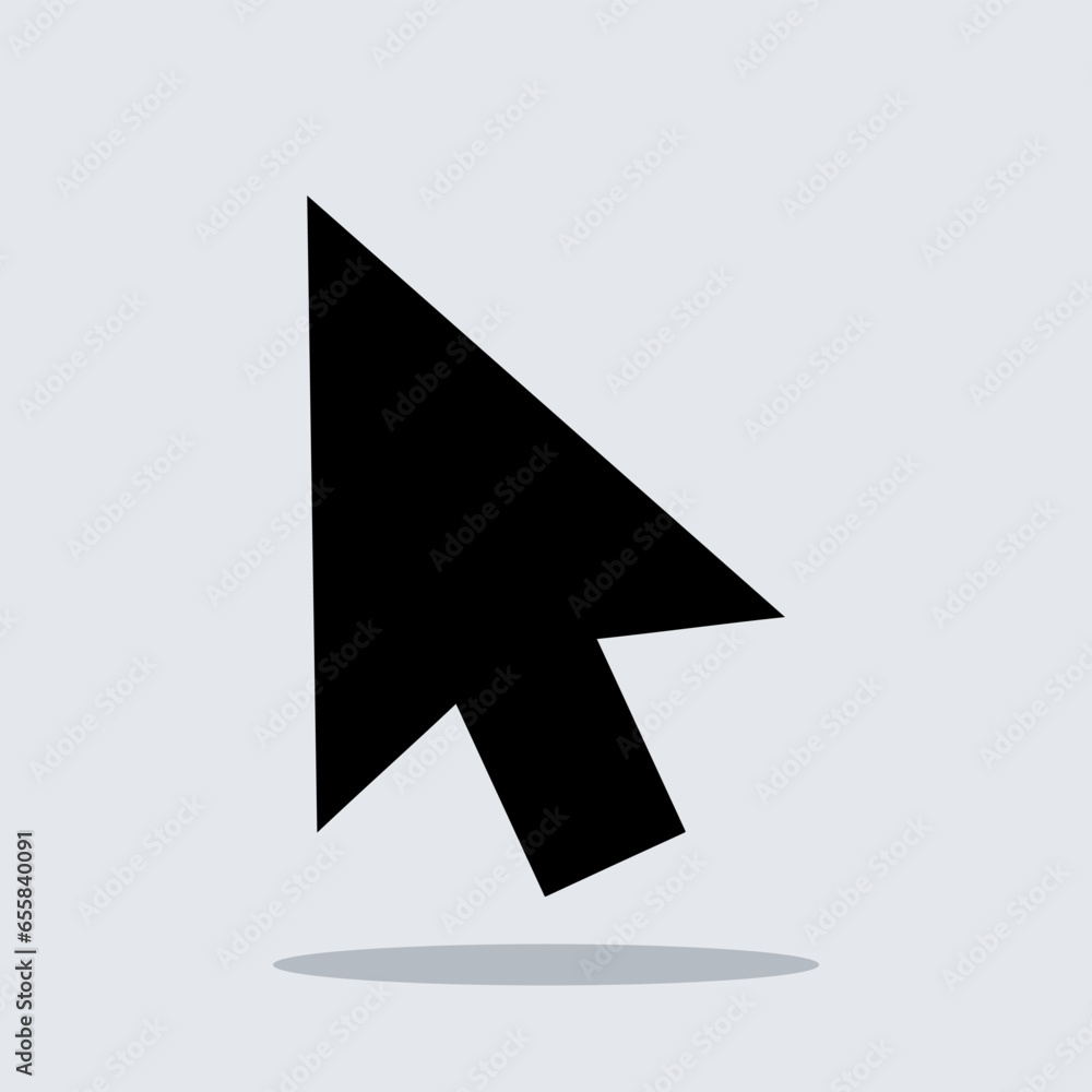 Cursor icon vector. Click arrow logo design. Pointer vector icon illustration isolated on gray background Cursor icon vector. Click arrow logo design. Pointer vector icon illustration isolated on gray background