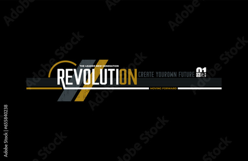revolution typography t-shirt and apparel design.
