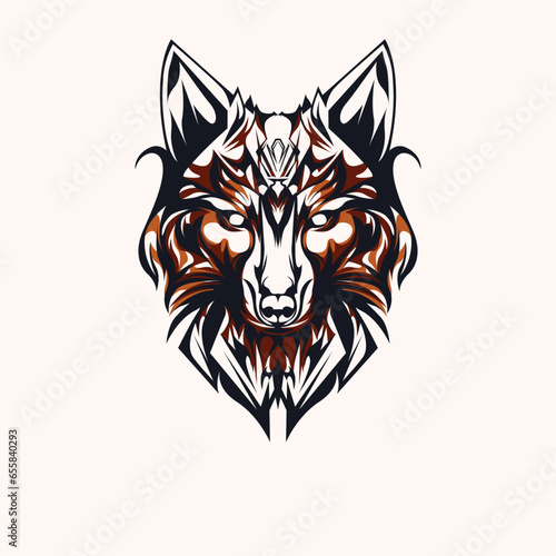vector design of ornamental wolf head