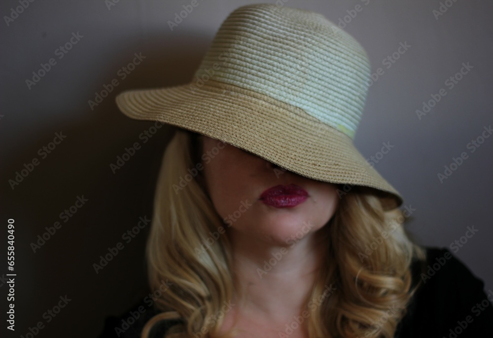portrait of a woman in a hat portrait of a woman in a hat