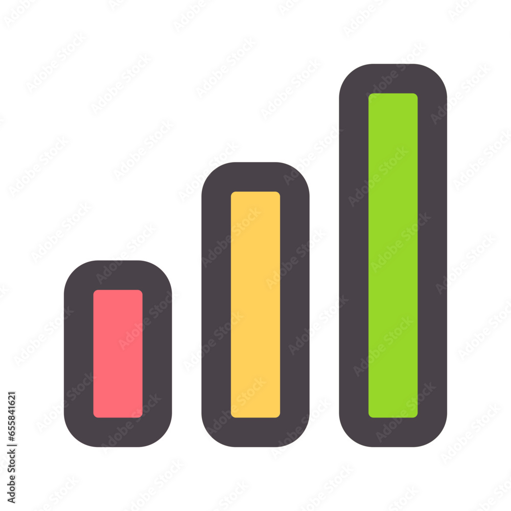 chart bars flat line icon chart bars flat line icon
